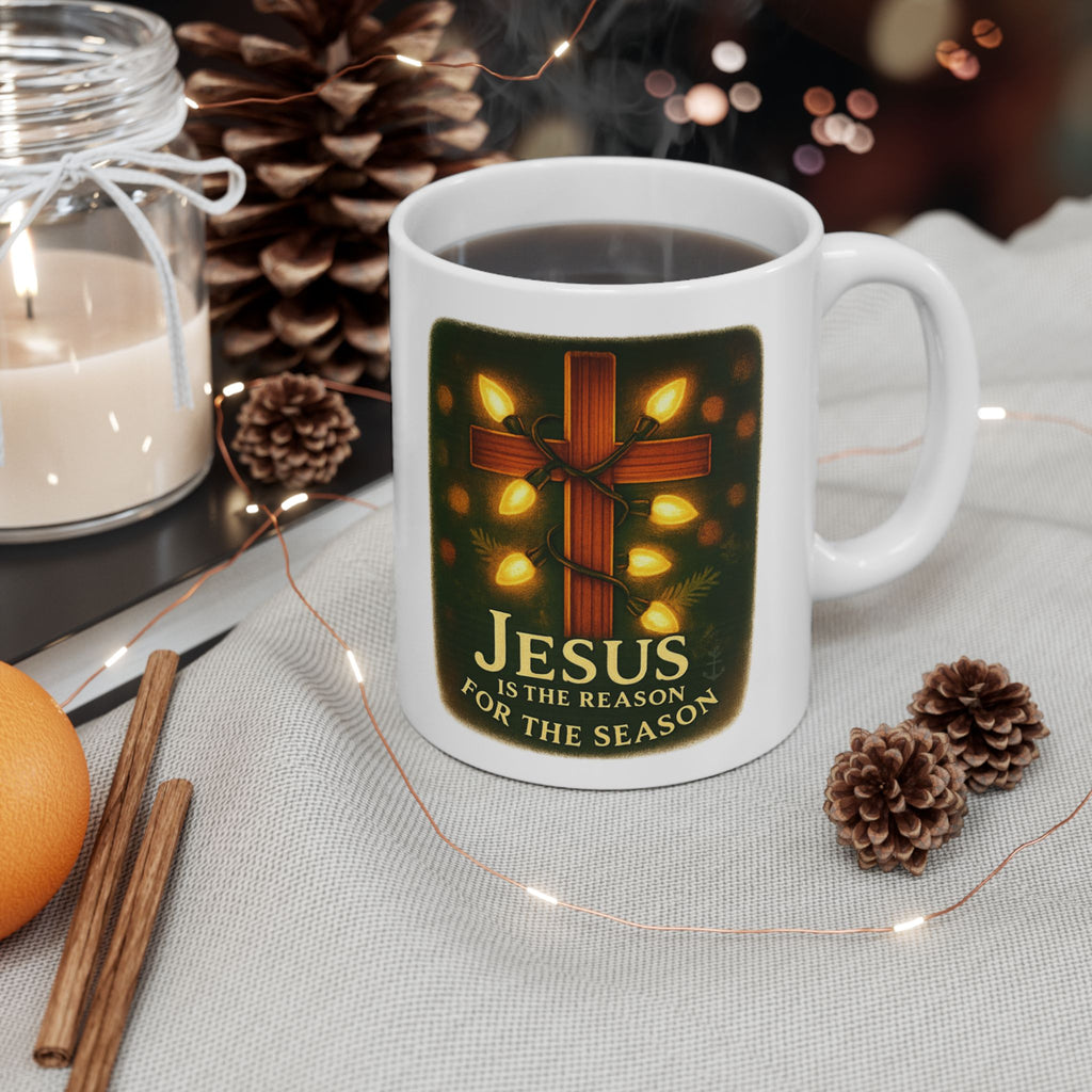 Jesus Is the Reason for the Season Mug | Christian Christmas Coffee Cup | Faith Holiday Gift