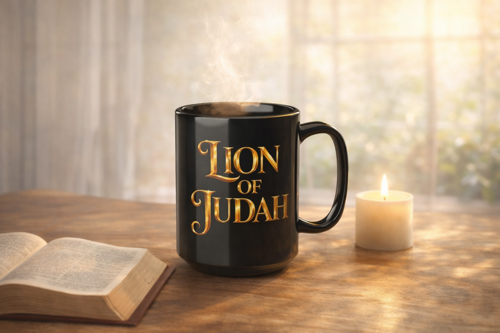 Lion of Judah Black Mug (11oz/15oz) | Christian Faith Coffee Mug