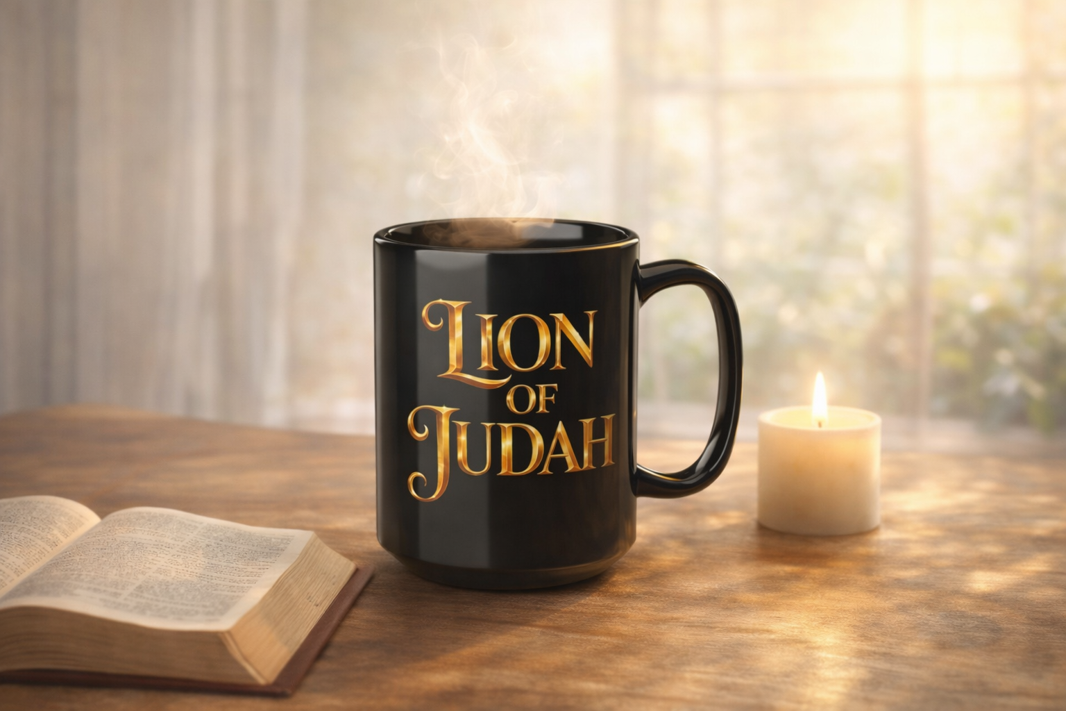 Lion of Judah Black Mug (11oz/15oz) | Christian Faith Coffee Mug