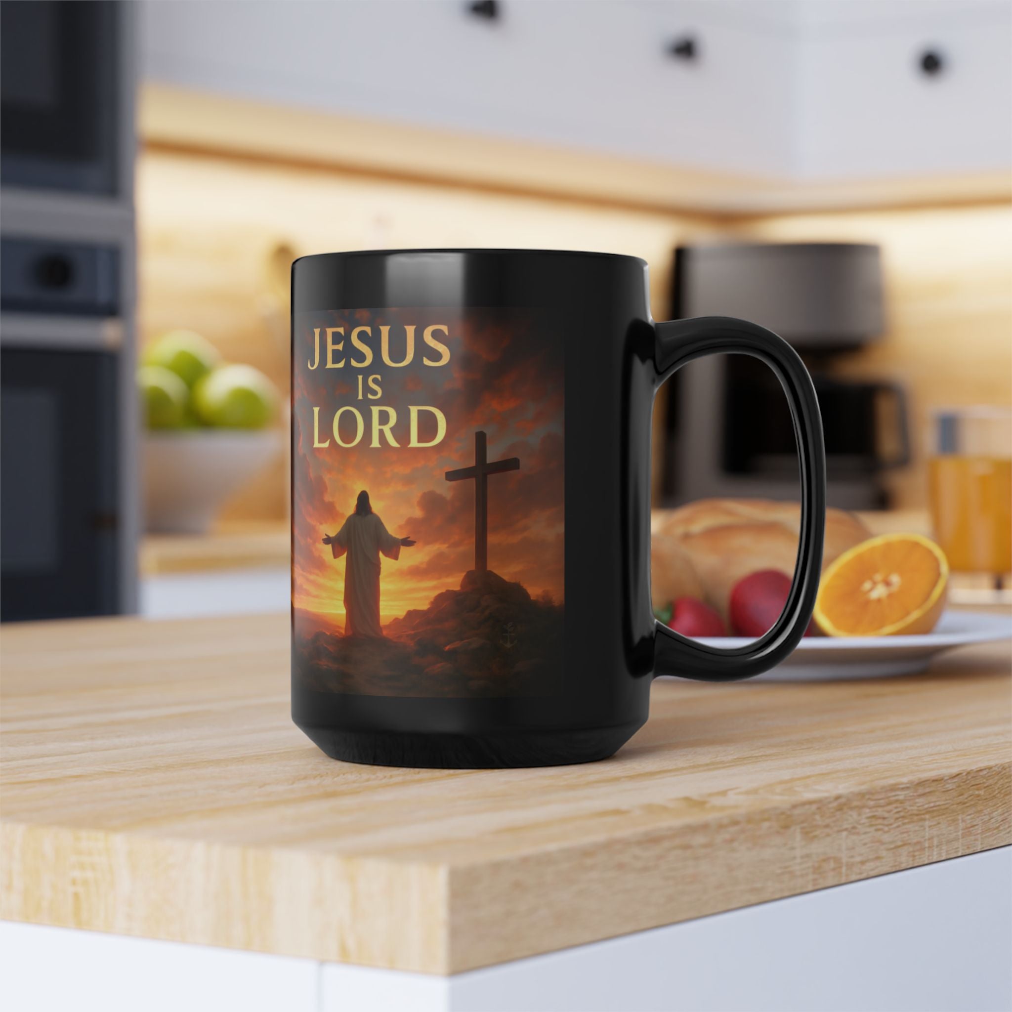 Jesus Is Lord Sunrise Mug | Christian Black Ceramic Coffee Mug (11oz & 15oz)